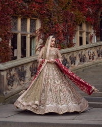 Bronze Gota-Work Bridal Lehenga