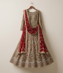 Bronze Gota-Work Bridal Lehenga