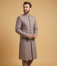 Brown Geometric Embroidery Dulha House