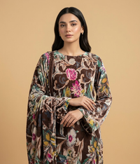 Brown muted Palachi 2 Piece Shirt and Dupatta