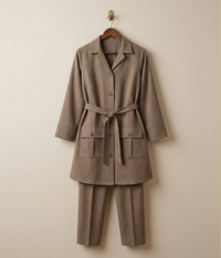 Button down plain 2 piece co-ord set