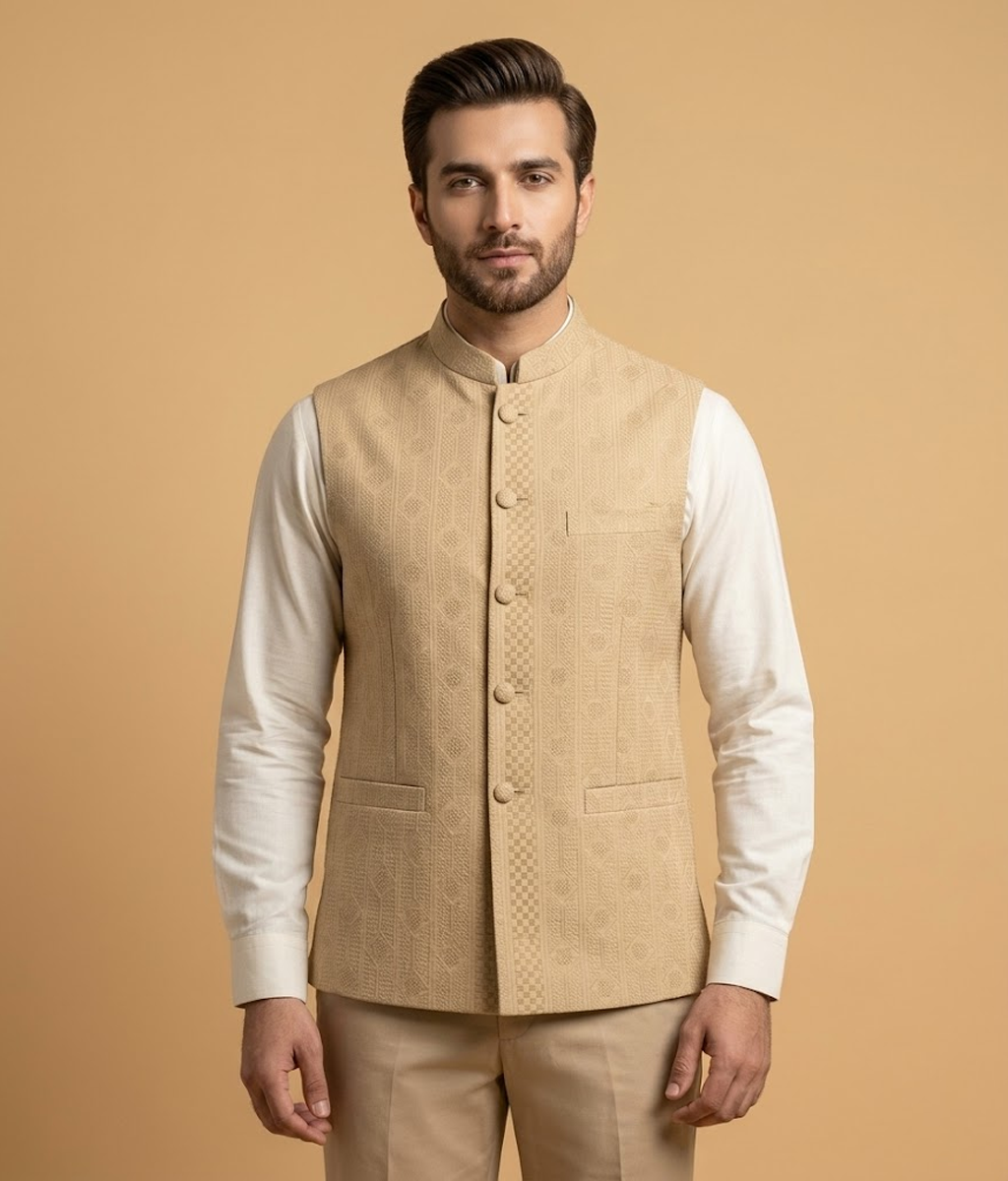 Camel Geometric Jamawar Dulha House