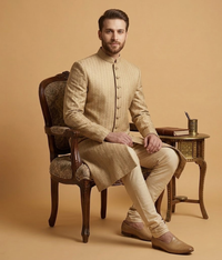 Camel Herringbone Jamawar Dulha House