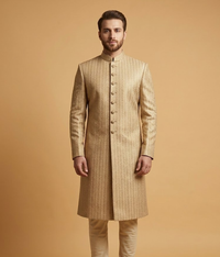 Camel Herringbone Jamawar Dulha House