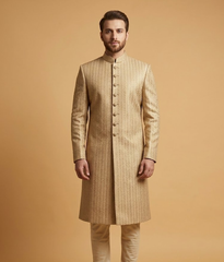 Camel Herringbone Jamawar Dulha House