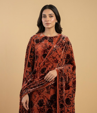 Carrot Red Palachi 2 Piece Shirt and Dupatta