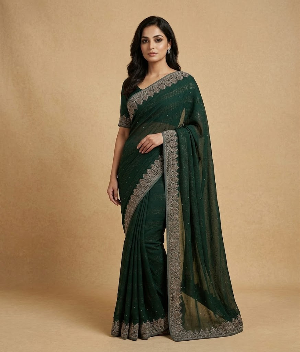 Chambray silk saree