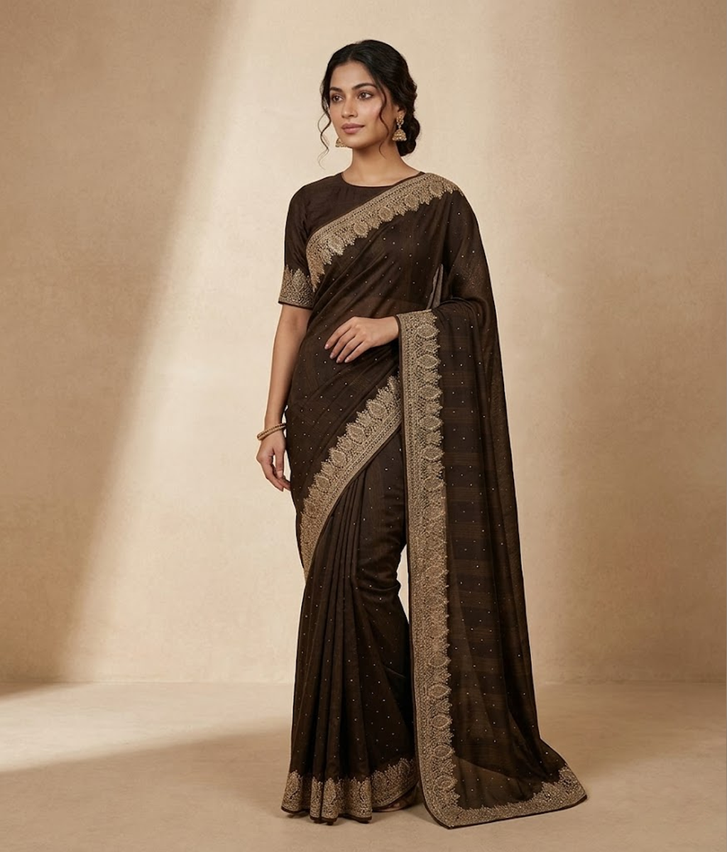 Chambray silk saree