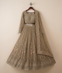 Champagne Gold Gota & Mirror-Work Lehnga Choli