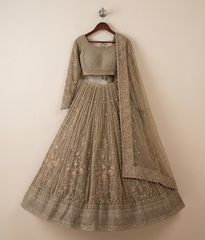 Champagne Gold Gota & Mirror-Work Lehnga Choli