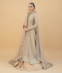 Champagne Gold Vasli Front Open Pishwas
