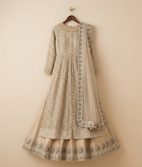 Champagne Gold Vasli Front Open Pishwas