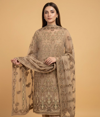 Champagne Raw Silk 2 Piece Shirt and Dupatta