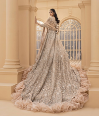 Champagne Ruffle Net Maxi