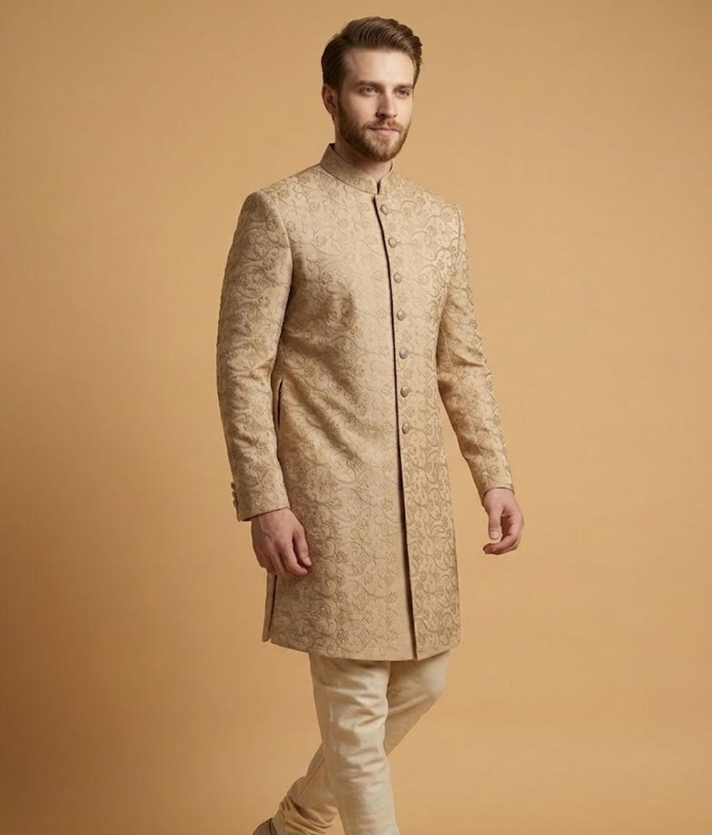 Champagne Sequin Silk Dulha House