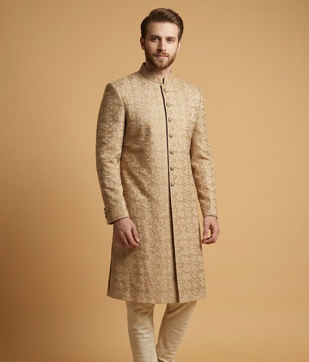 Champagne Sequin Silk Dulha House