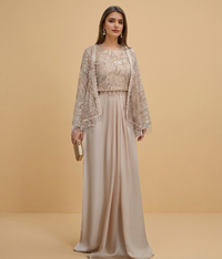 Champagne Tissue Drapery Gown