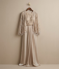 Champagne Tissue Drapery Gown