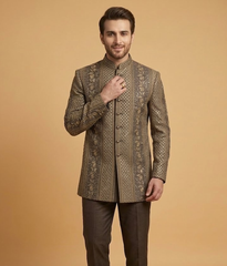 Charcoal & Gold Katdana Stripe Dulha House