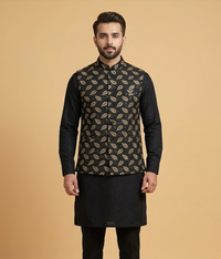 Charcoal Sequin Leaf Dulha House