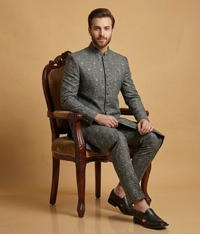 Charcoal Sequin Masoori Dulha House