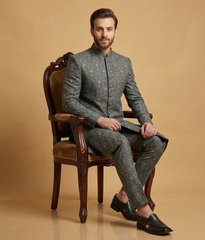 Charcoal Sequin Masoori Dulha House