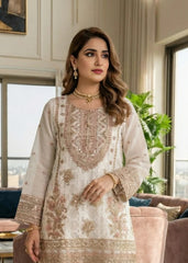 Cream Ivory Resham and Sequin Detailed Gharara