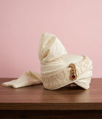 Cream Embroidered Turban