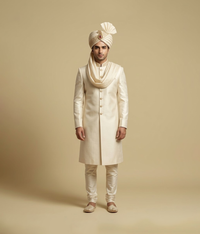 Cream Embroidered Turban