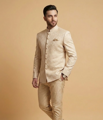 Cream Paisley Damask Dulha House