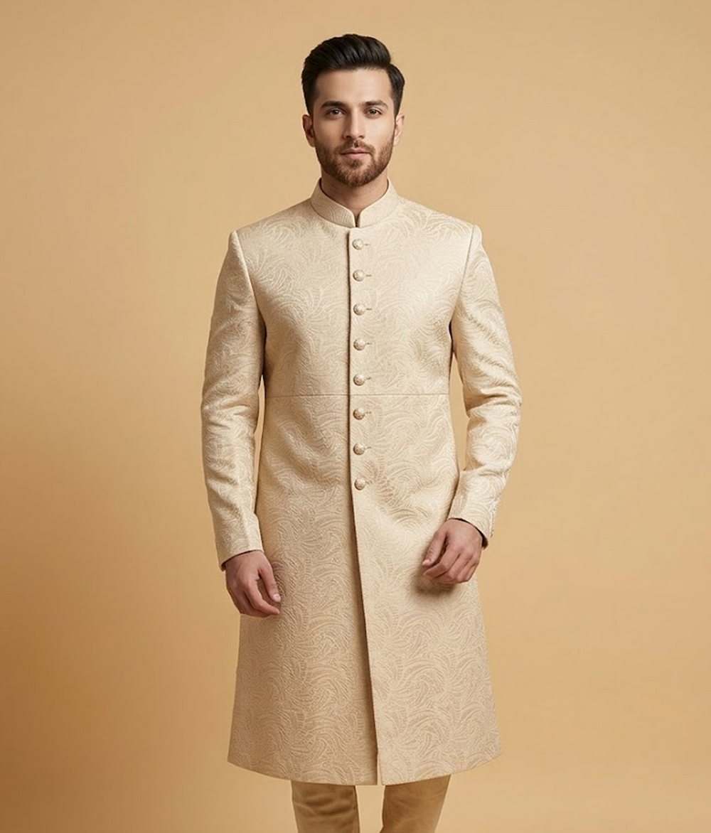 Cream Paisley Damask Dulha House