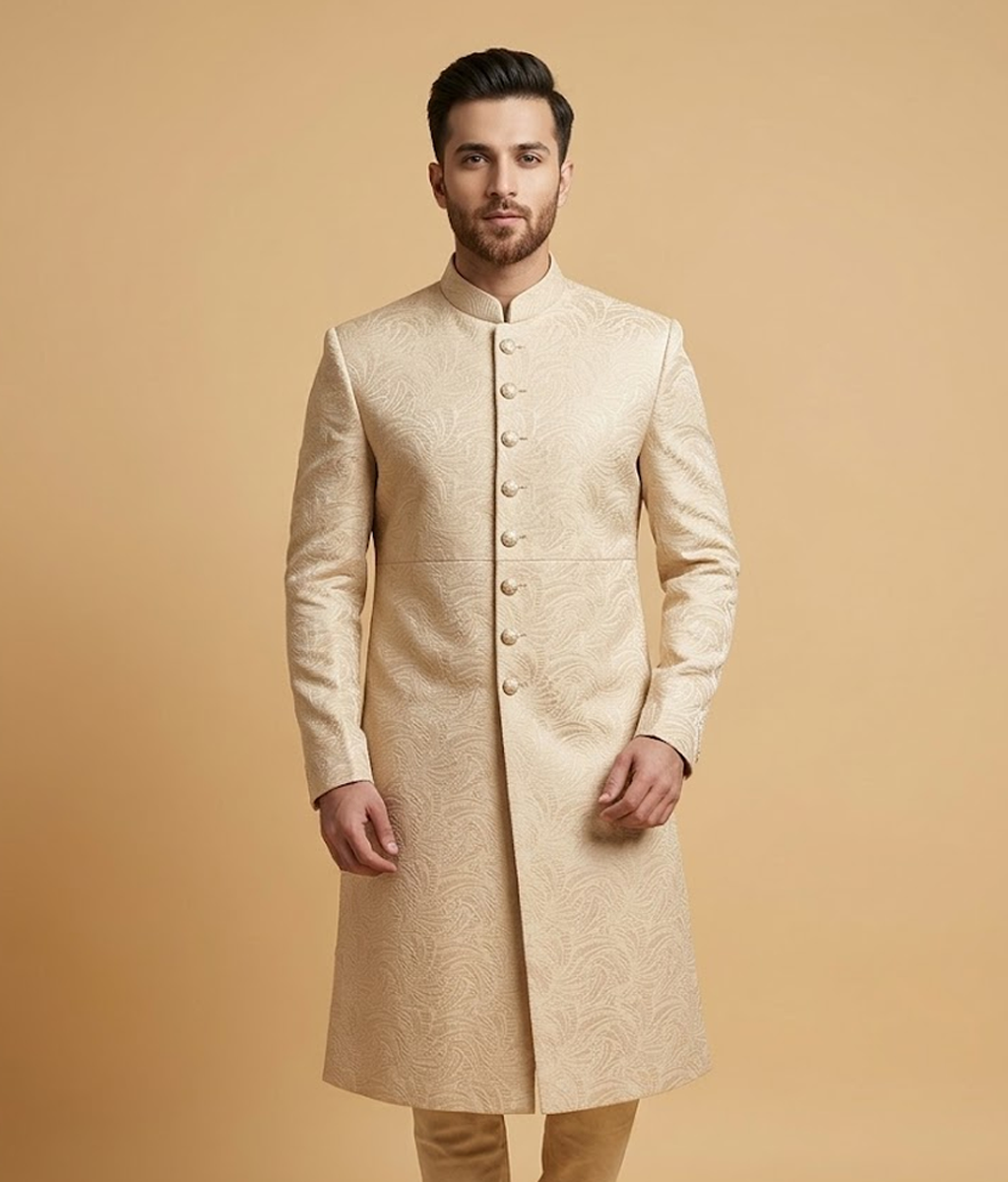 Cream Paisley Damask Dulha House