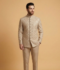 Cream Sequin Embroidery Jamawar Dulha House
