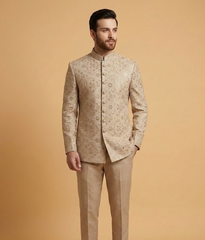 Cream Sequin Embroidery Jamawar Dulha House