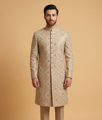 Cream Sequin Embroidery Jamawar Dulha House