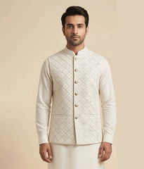Cream white fancy waistcoat