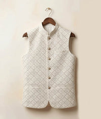 Cream white fancy waistcoat