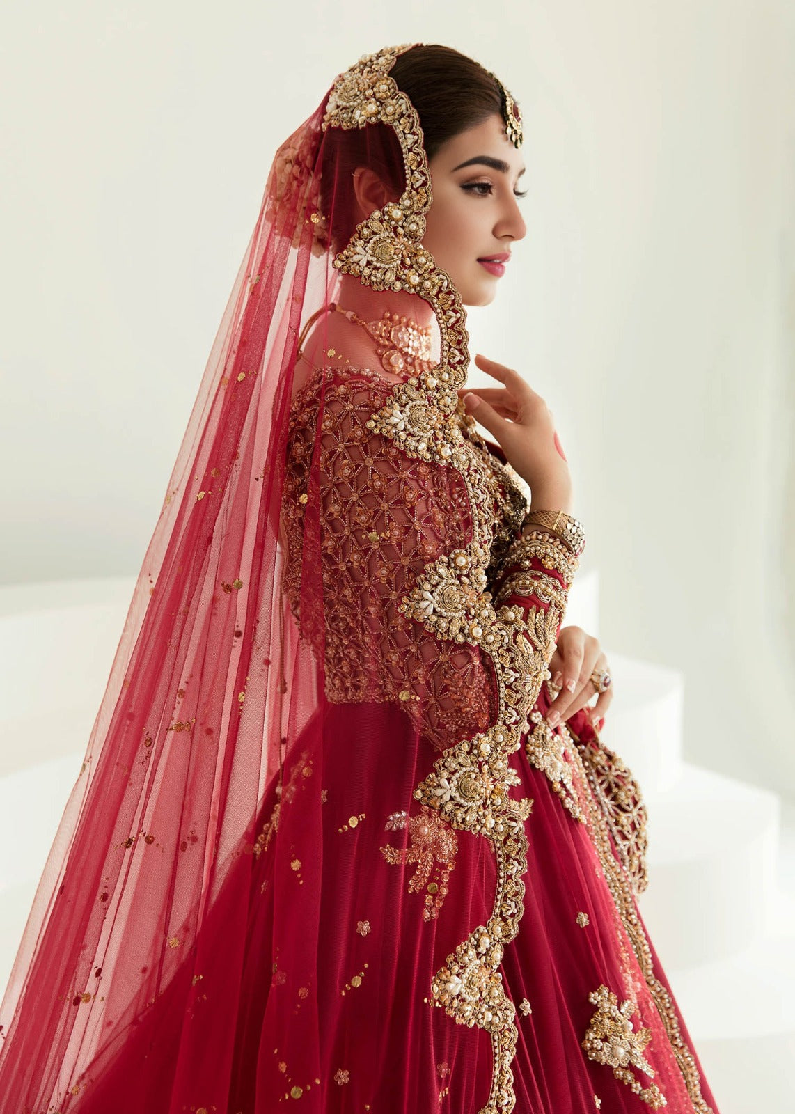 Crimson Zardozi Bridal Lehenga