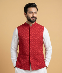 Crimson Khadi Jamawar Dulha House