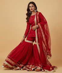 Crimson Red Gota Gharara