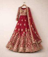 Crimson Zardozi Bridal Lehenga