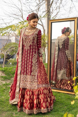 Deep Maroon & Gold Tilla Detailed Gharara