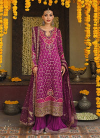 Deep Plum and Gold Tilla Worked Gharara