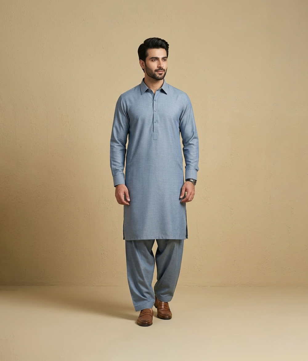 Egyptian cotton with self design Stitched