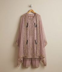 Dessert Brown Raw Silk 3 piece suit