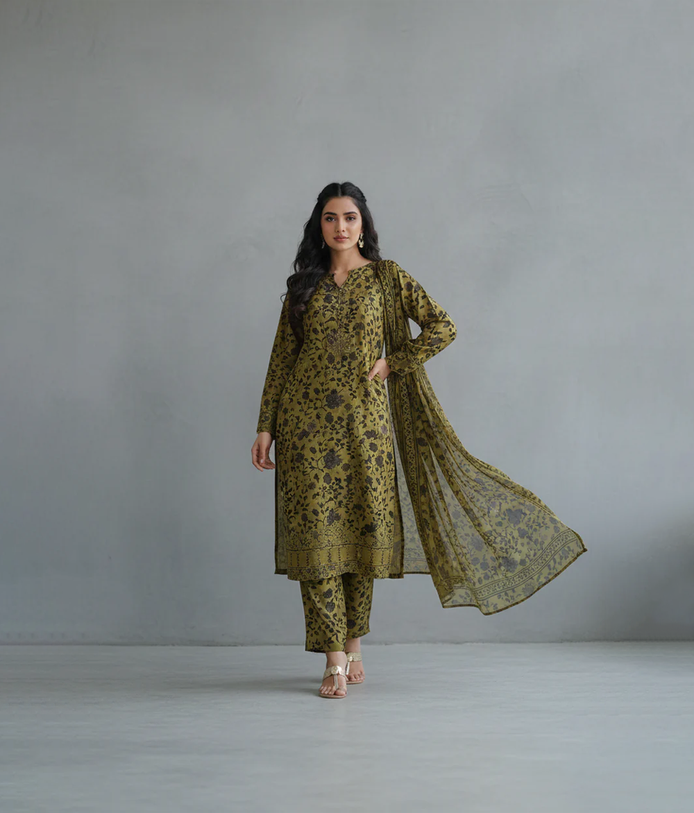 Digital printed cotton suit