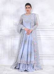 Dusty Lavender Floral Resham & Zari Layered Pishwas