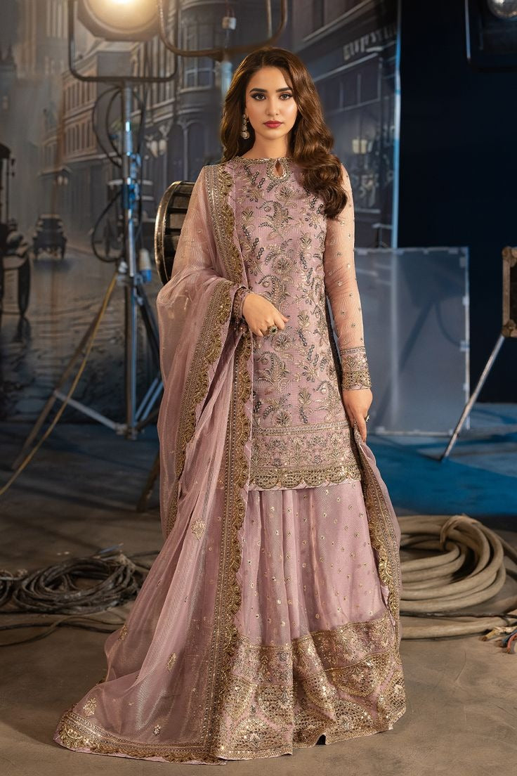 Dusty Rose Gold Thread & Tilla Gharara