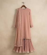 Dusty Rose Pleated Gharara