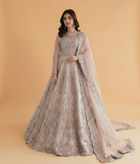 Dusty Rose Zardozi & Crystal Flared Maxi
